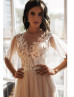 Puff Sleeve Ivory Lace Tulle Wedding Dress